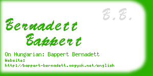 bernadett bappert business card